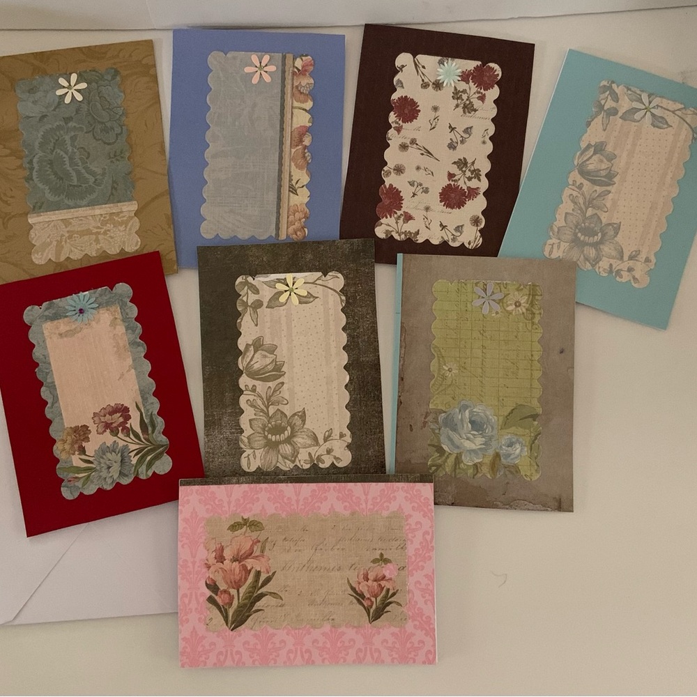 Handmade Floral Greeting Cards Set